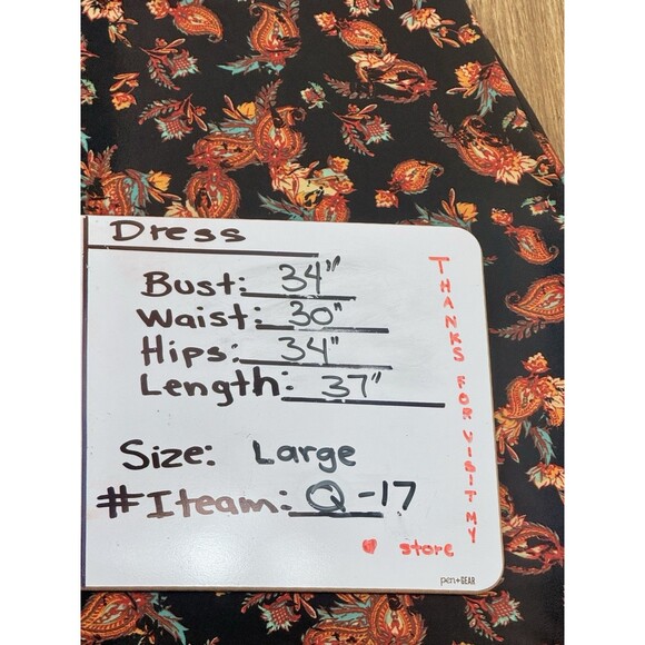 LuLaRoe Julia Dress Large Color Black Stretch Knee Length Comfy Soft - Picture 4 of 16